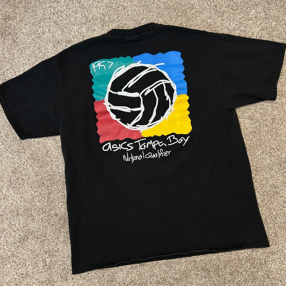 Vintage Asics Tampa Bay National Qualifier Volleyball Tshirt 1997 Men Size Large